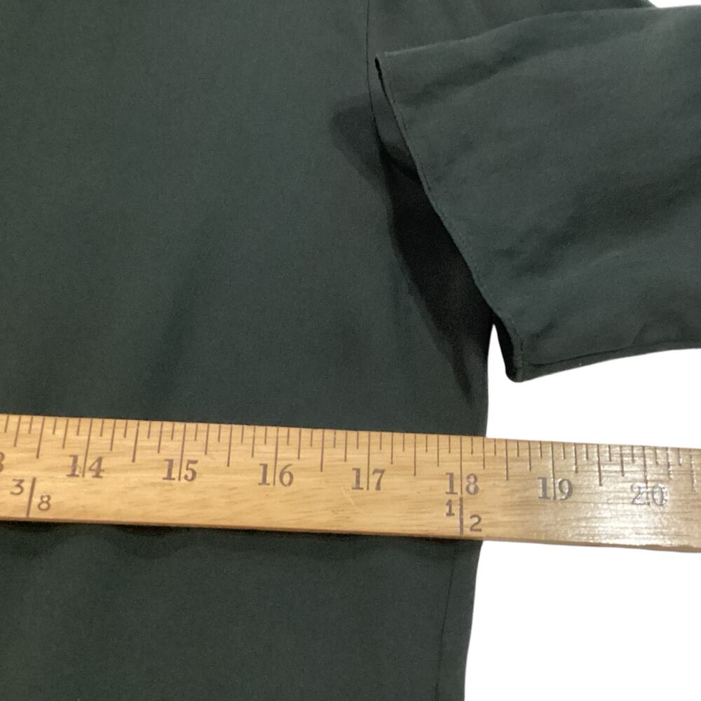 Theory 100% Silk Ruffle Front V-Neck Long Sleeve Georgette Blouse Shirt Size M - Picture 6 of 7